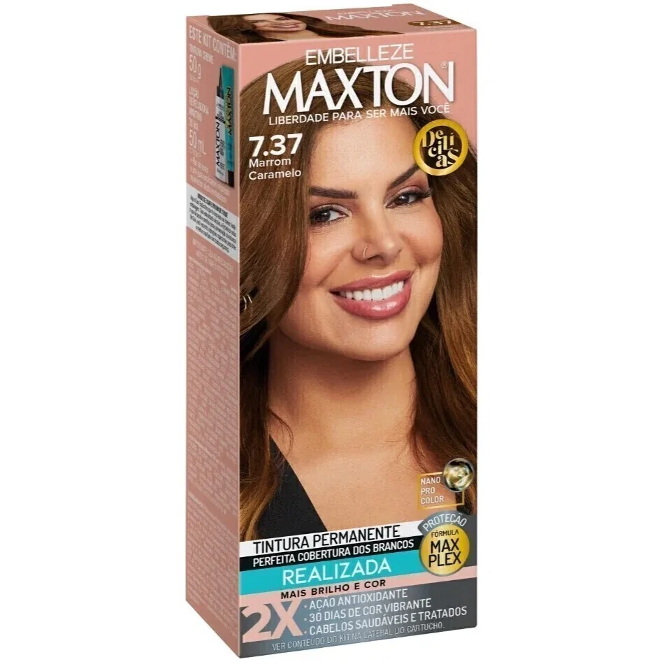Tintura Maxton Delícias 7.37 Marrom Caramelo