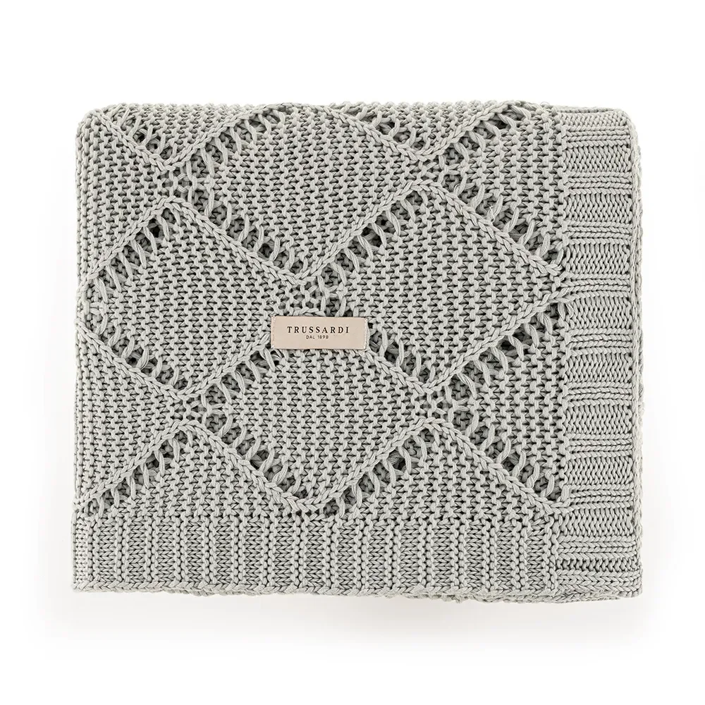 Manta Tricot Lucenzo 100% Algodão Cinza