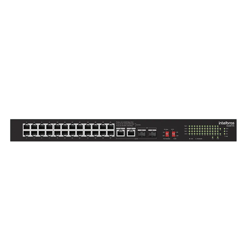 Switch Não Gerenciavel 24 Portas Fast S1126F-PA Intelbras