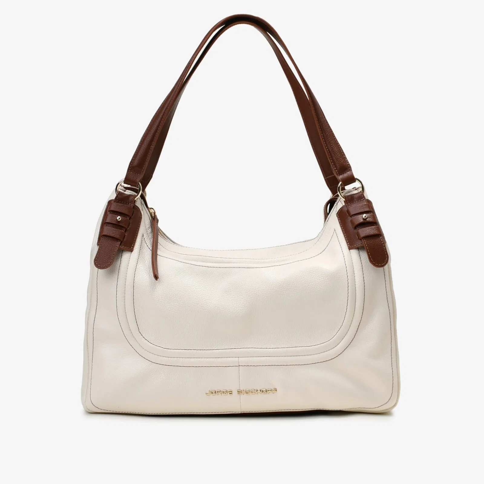 Bolsa Hobo Off White Algodão Couro