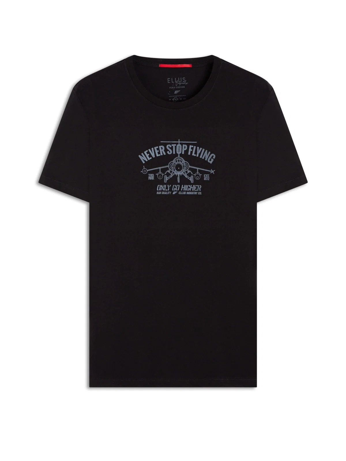 T-Shirt Cotton Pima Never Stop Flying Preto — imagem 1