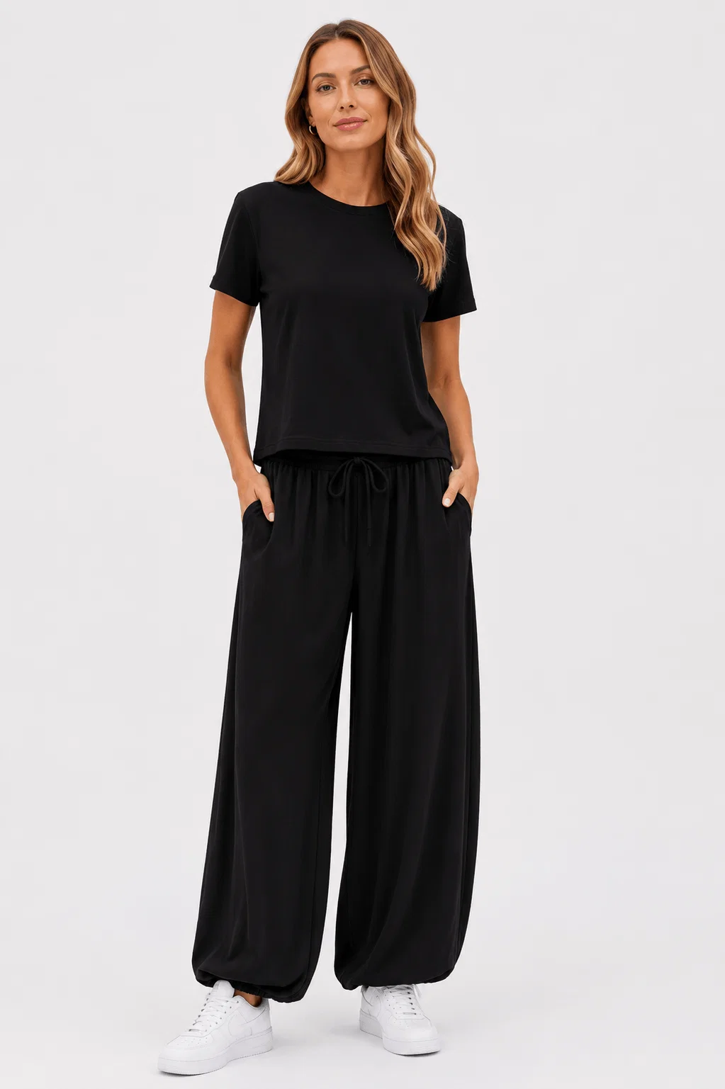 Blusa Manga Curta Malha Soft Touch - Preto