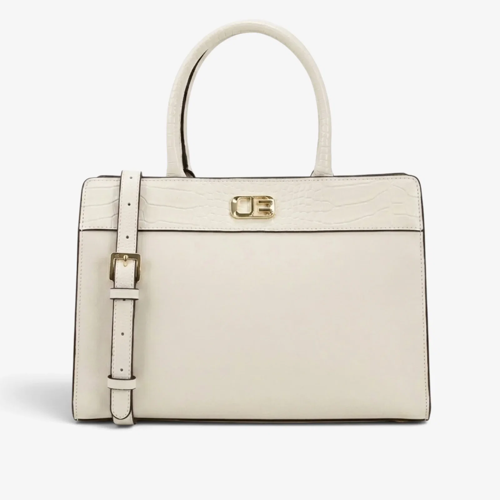 Bolsa Tote Off White Algodão Couro