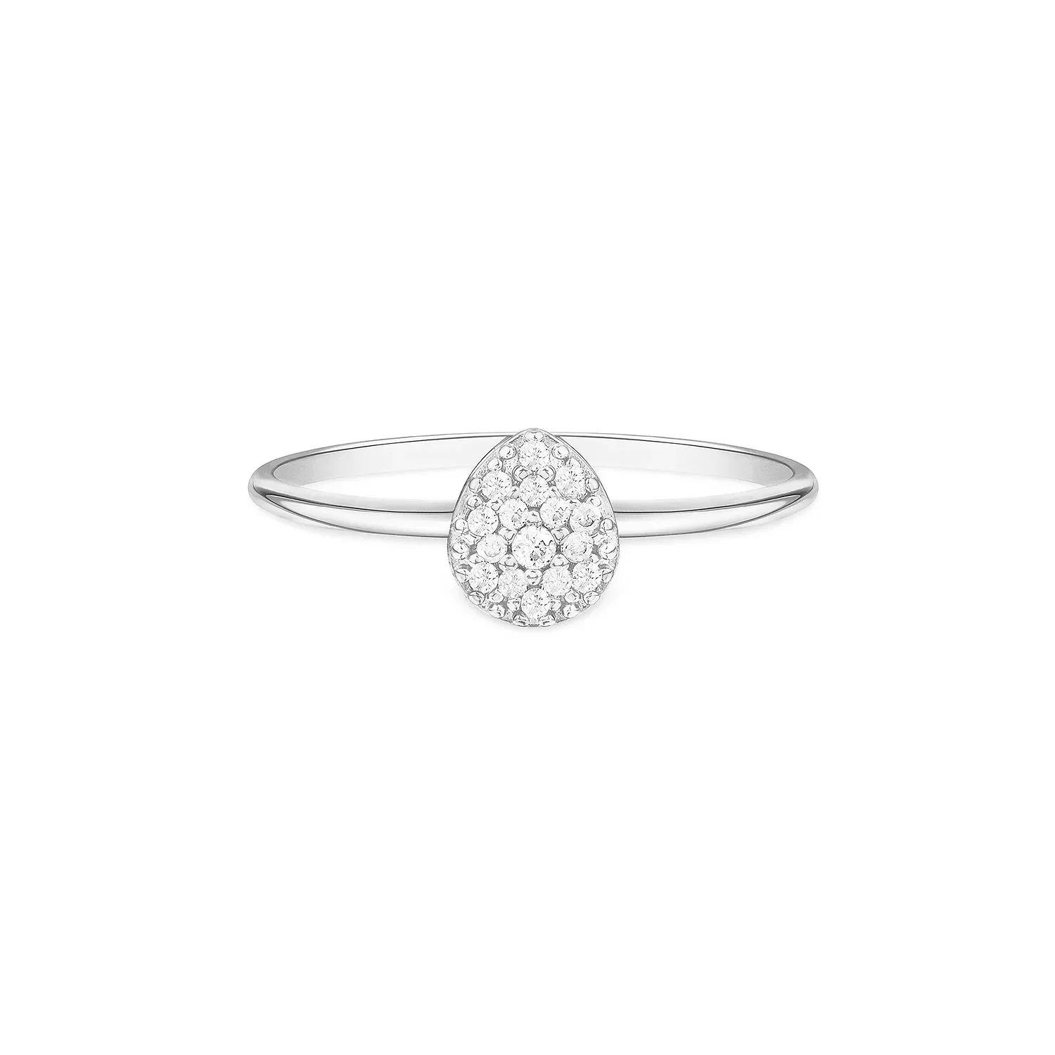 Anel Pavê em Ouro Branco 18k com Diamantes — imagem 1