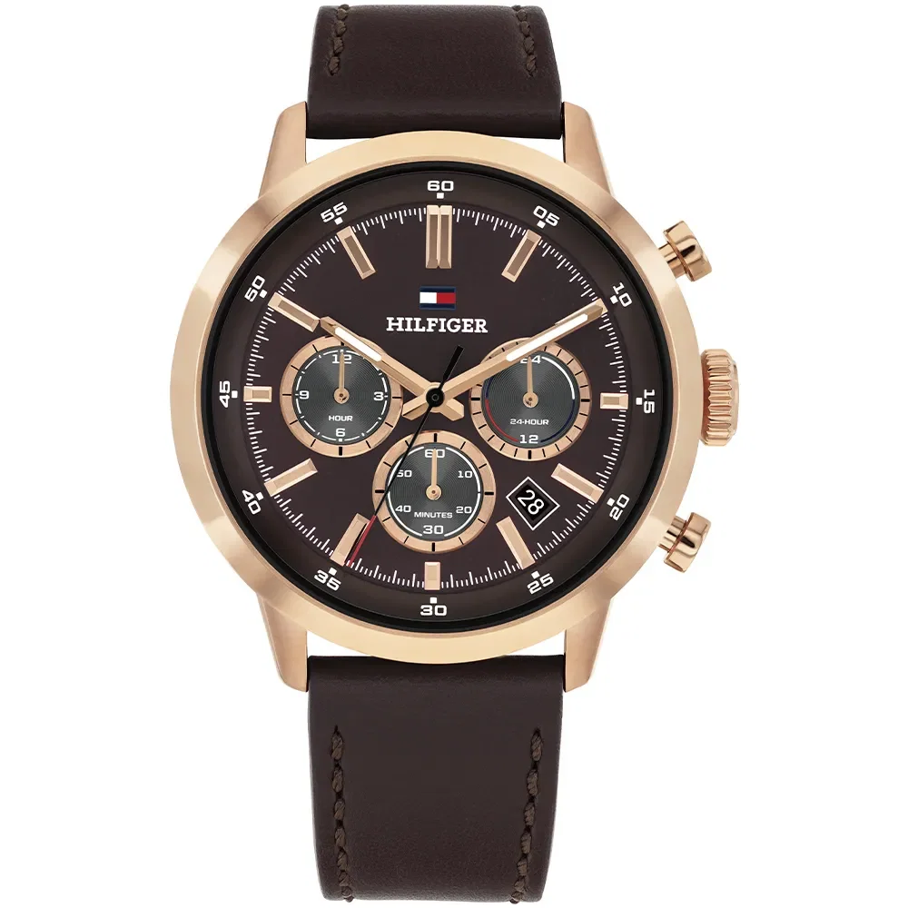 Relógio Tommy Hilfiger Kent Masculino em Couro Marrom 1710752