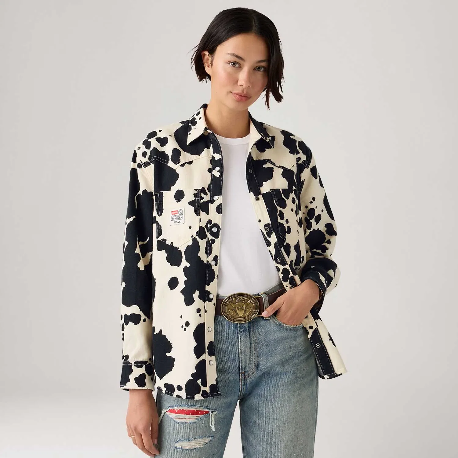 Levi's® X Toy Story Camisa Western Cow Branca e Preta