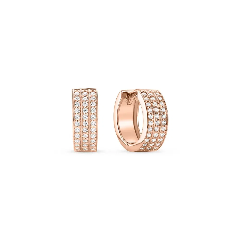 Argola Life Maxi em Liga Rosé com Banho de Ouro Rosé 18k e Pedras Incolores, 12,5mm — imagem 1