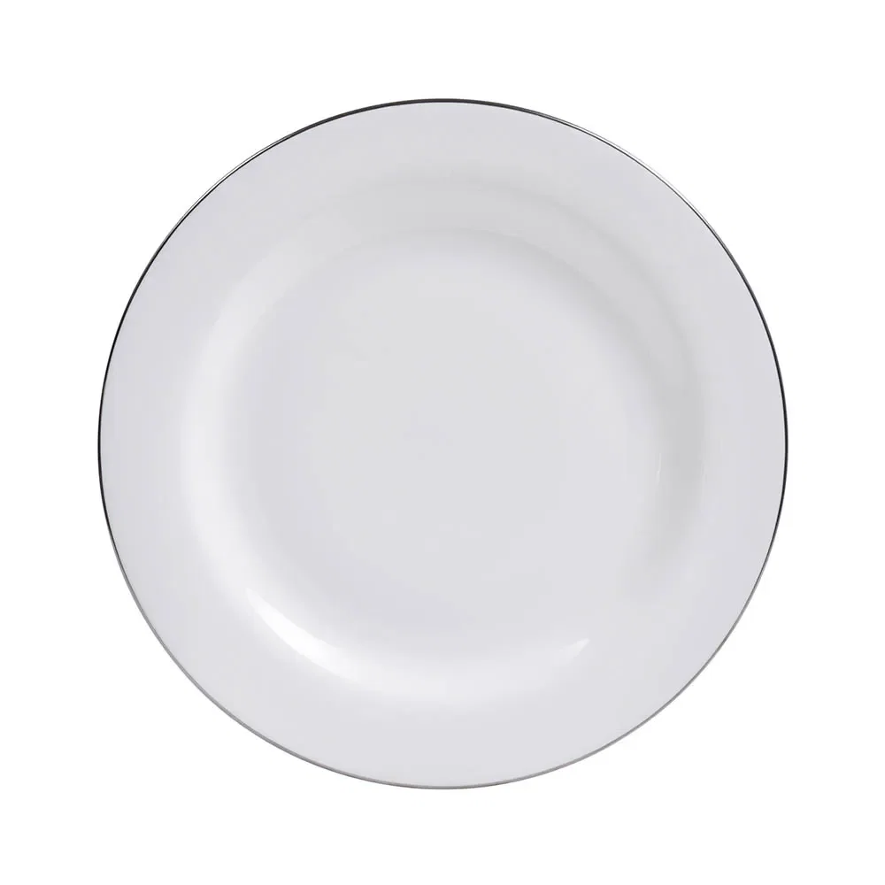 Prato Raso Silver em Porcelana 28cm Strauss Branco — imagem 1