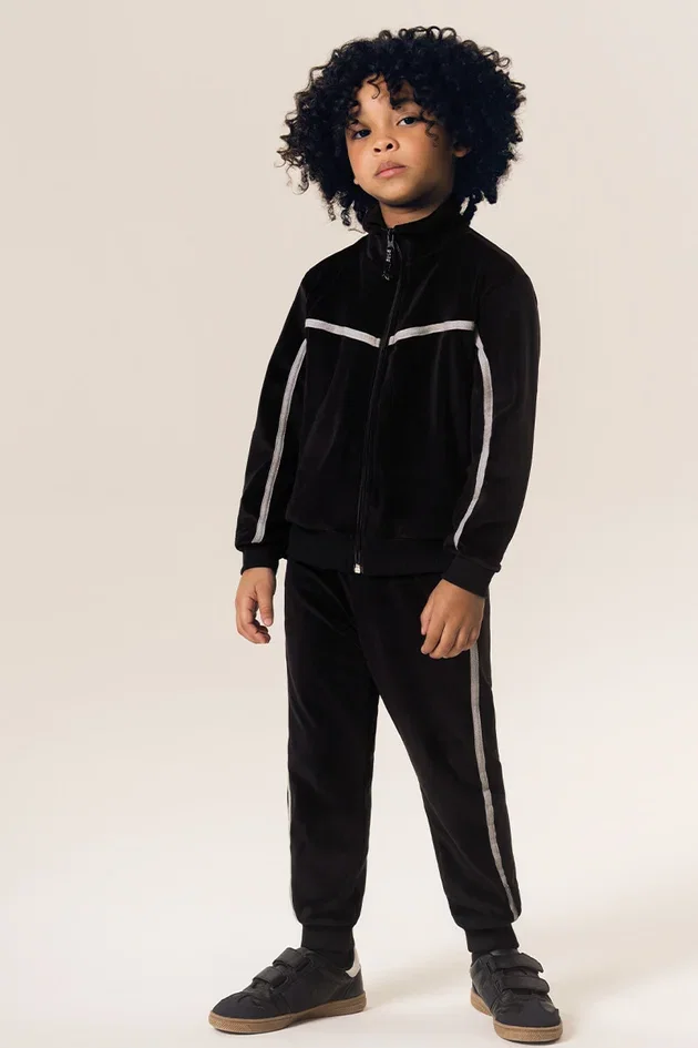 Conjunto Infantil Jaqueta e Calça em Plush Liso