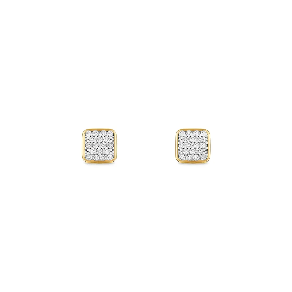 Brinco Pavê Shapes em Ouro Amarelo 18k com Diamantes — imagem 1