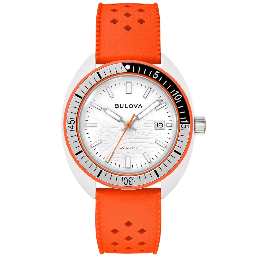 Relógio Bulova Snorkel Masculino em Silicone Laranja 98B448N