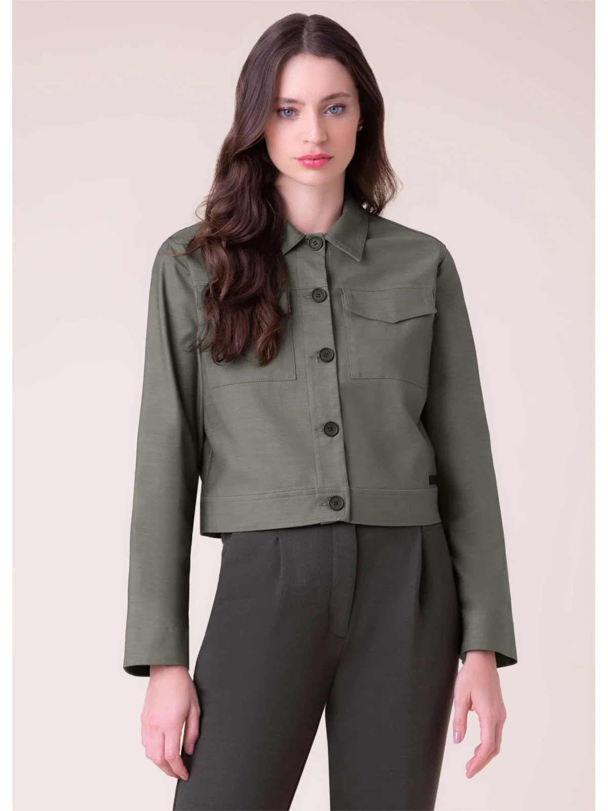 Jaqueta Color Span Verde Militar