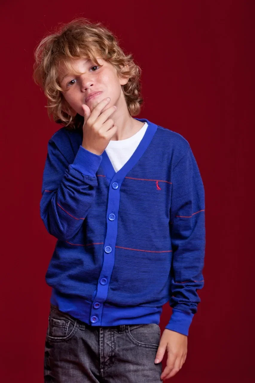 Casaco Cardigan Mini Listras Petit
