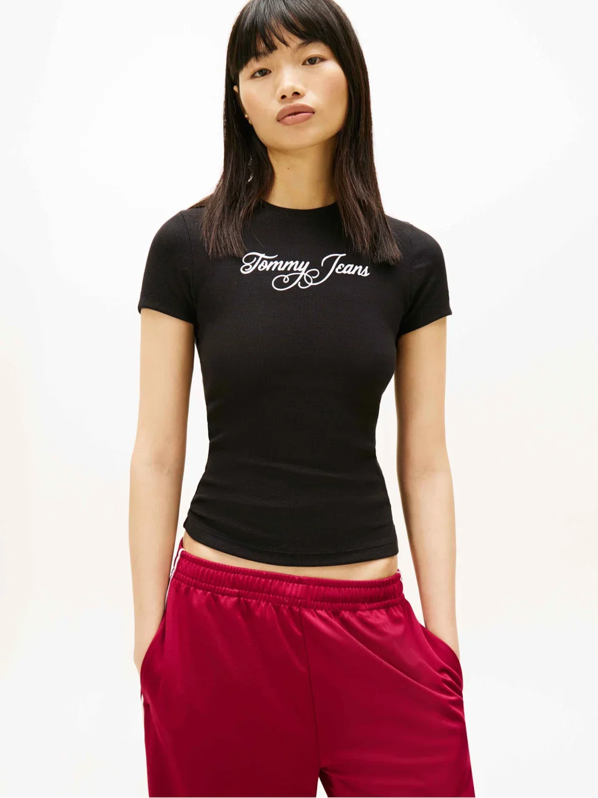 Camiseta Slim de Ribana com Logo Cursivo — imagem 1