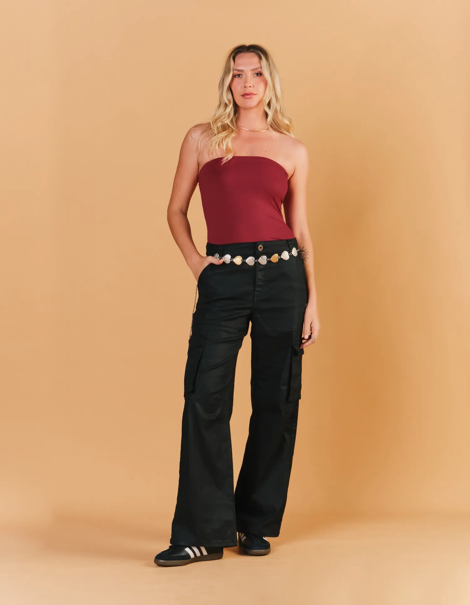Blusa Poliamida Sem Alças - Vinho — imagem 1