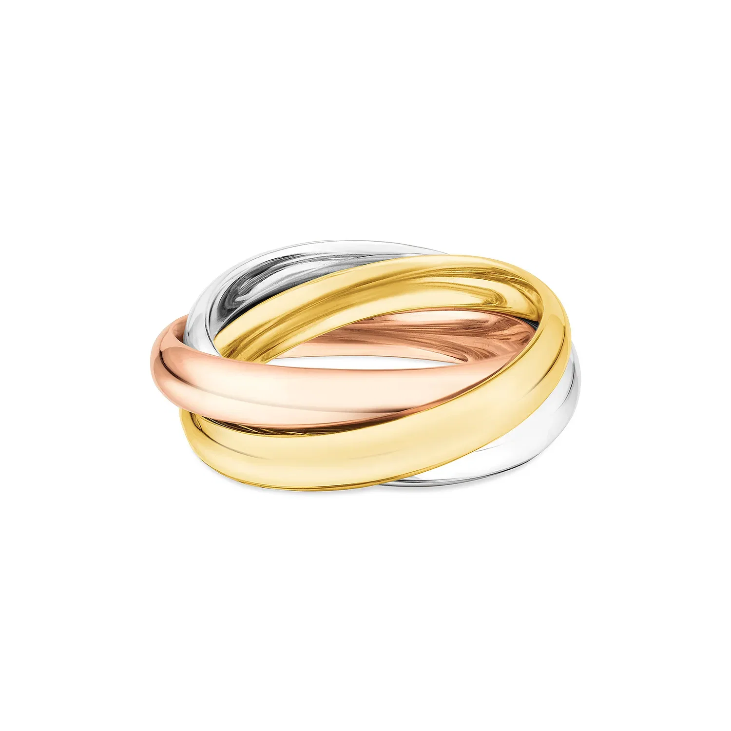 Anel Tricolore em Ouro Amarelo, Ouro Branco e Ouro Rosé 18k — imagem 1