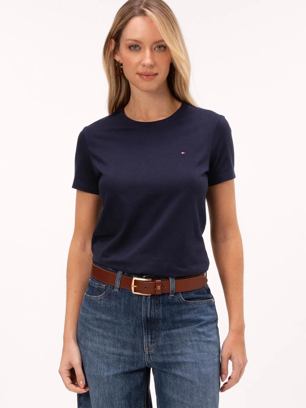Camiseta TOMMY HILFIGER Clássica Gola C — imagem 1