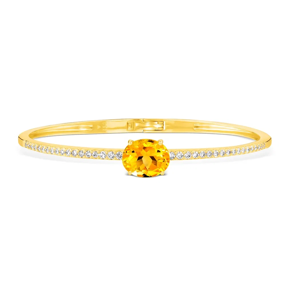 Pulseira Reali em Ouro Amarelo 18k com Citrino e Diamantes