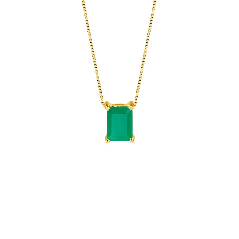 Pingente Expressão Retangular em Ouro Amarelo 18k com Esmeralda — imagem 1