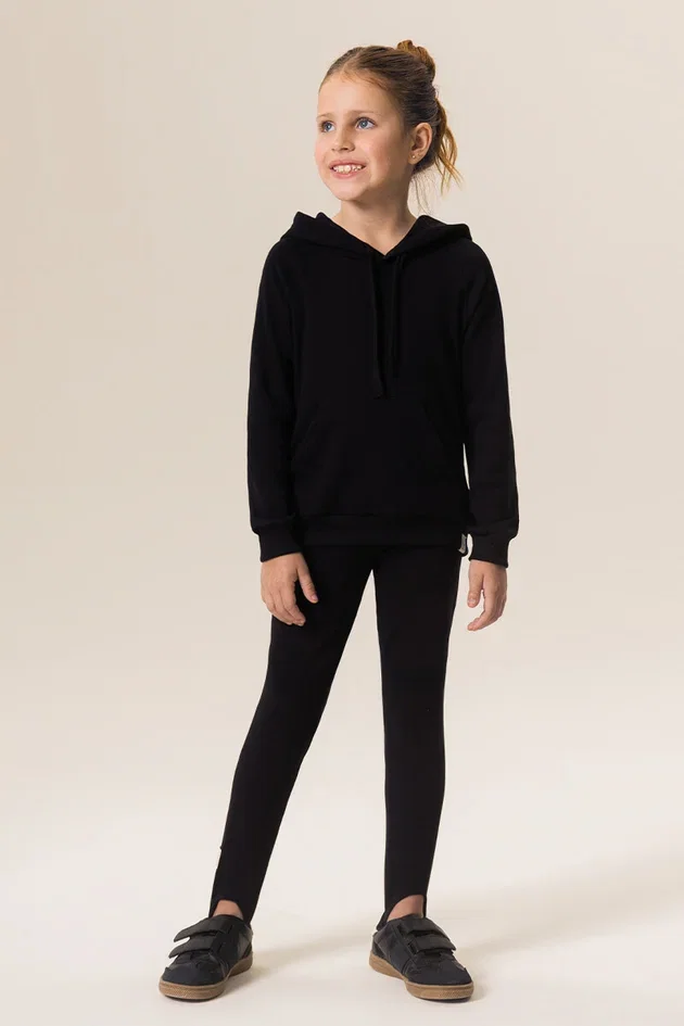 Conjunto Infantil Blusão em Malha Diferenciada Com Legging Fuseau