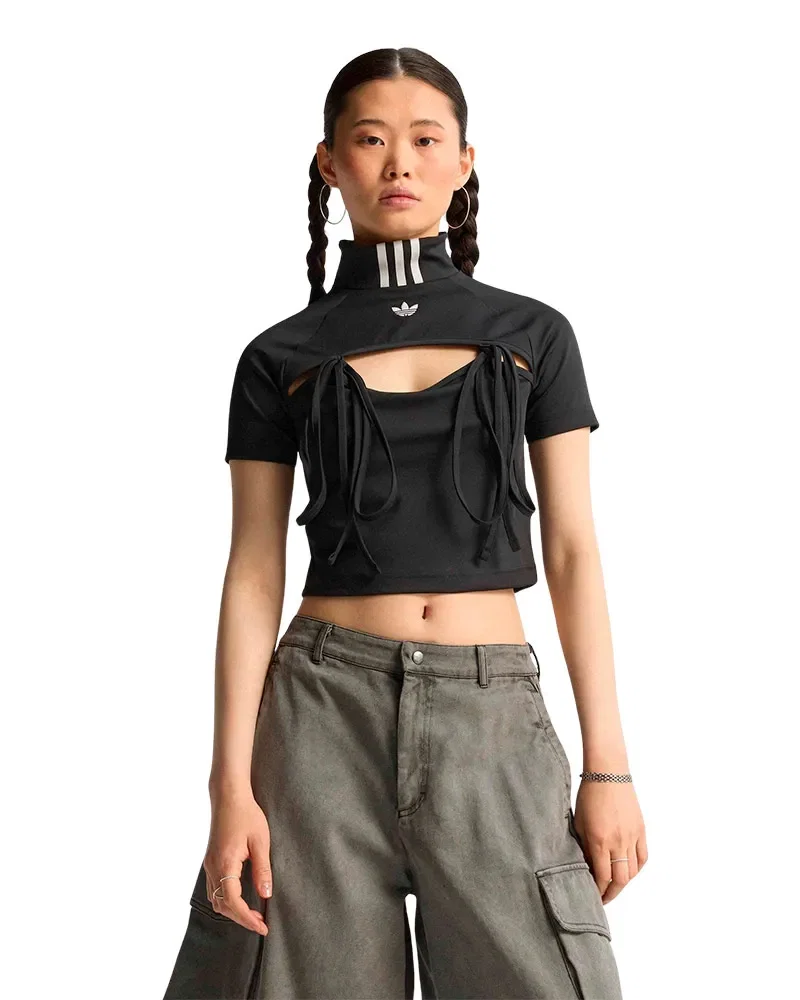 Top Adidas cropped Fita Gola Feminino