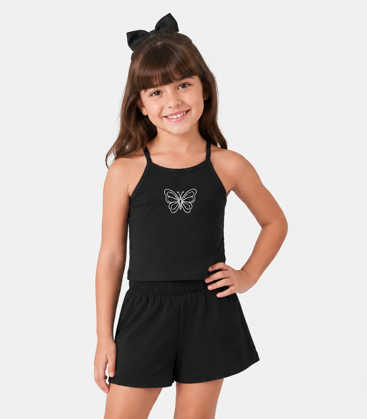Conjunto Feminino Regata Com Short Infantil Select Preto
