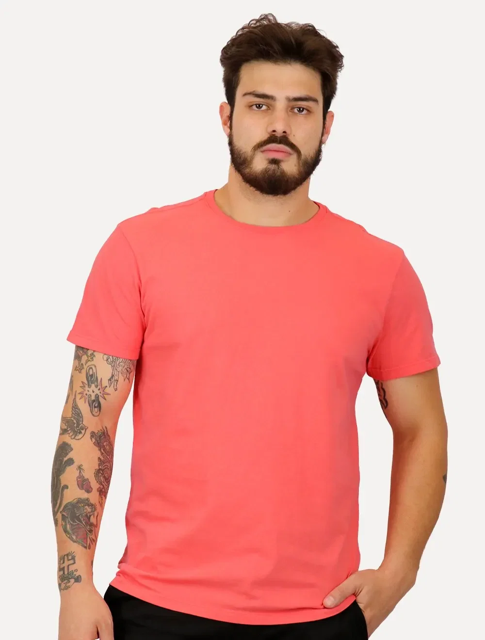 Camiseta Reserva Masculina Lisa Back Woodpecker Salmão