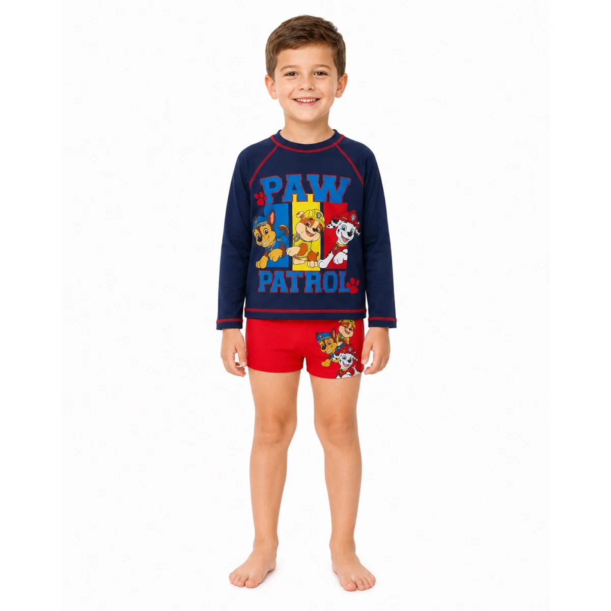 Conjunto Praia Lycra Kids Patrulha Canina Proteção Uv 50+ Tip Top