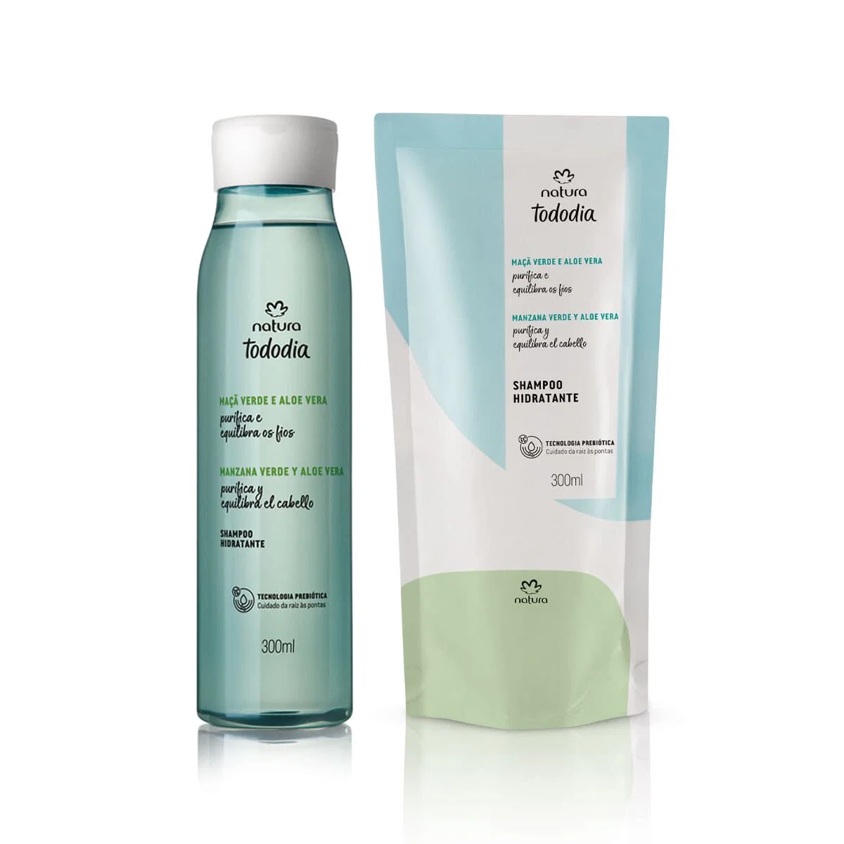 Kit Shampoo Hidratante Tododia Maçã Verde e Aloe Vera com Refil