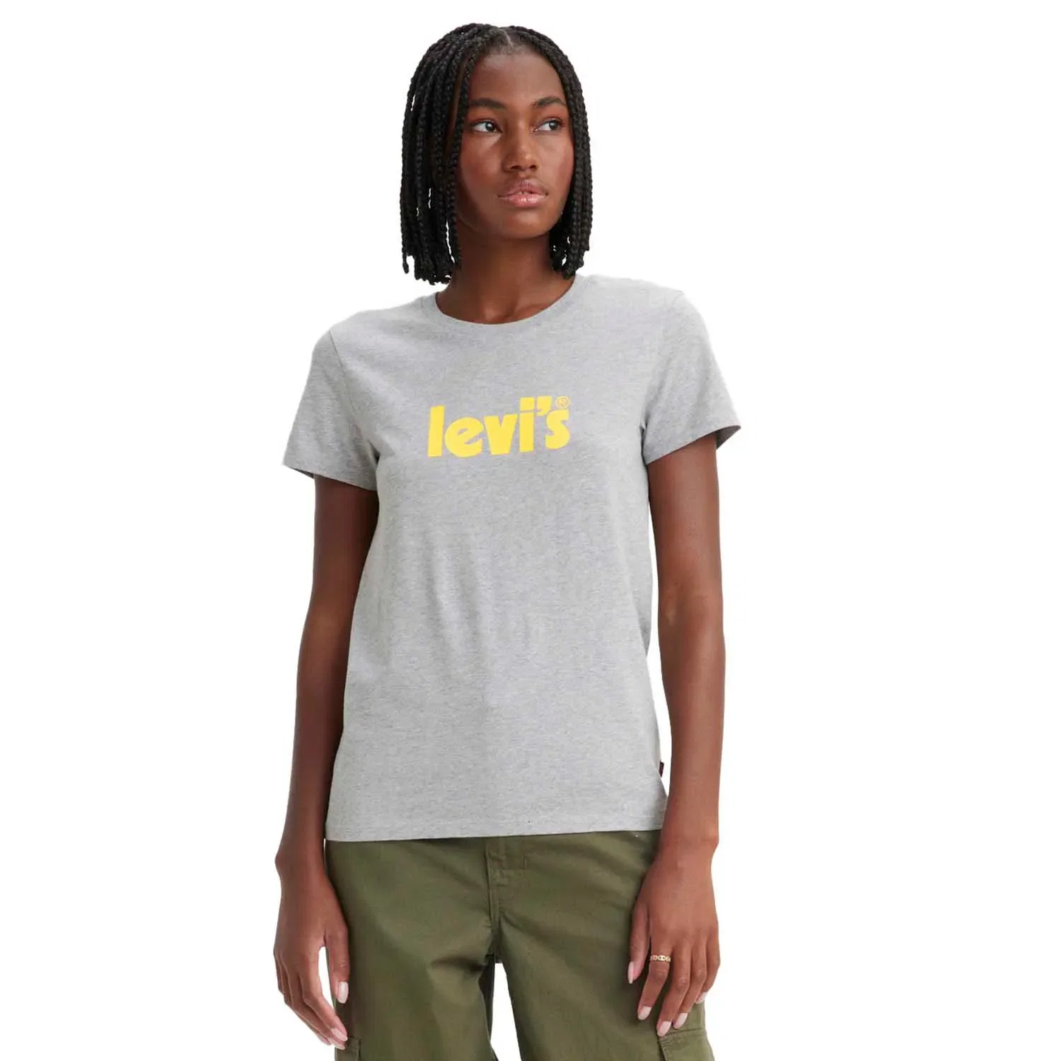 Camiseta Levi's® The Perfect Cinza Manga Curta — imagem 1