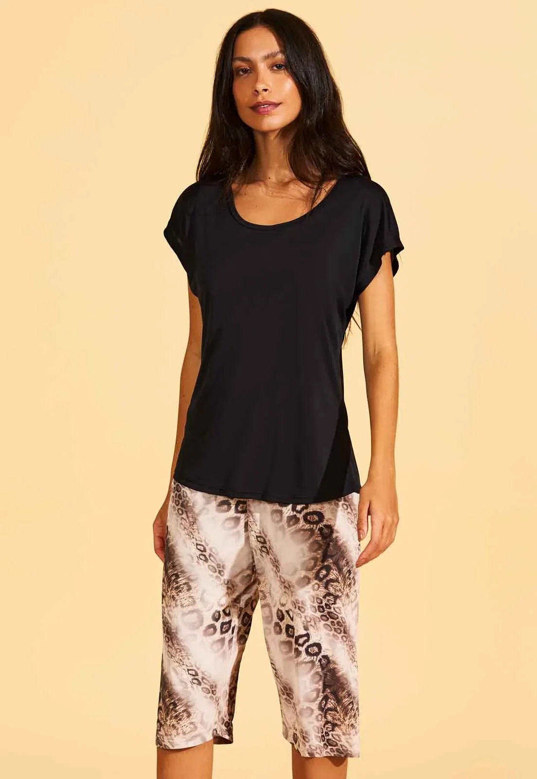Pijama Manga Japonesa Maria Joao de Microfibra Recco