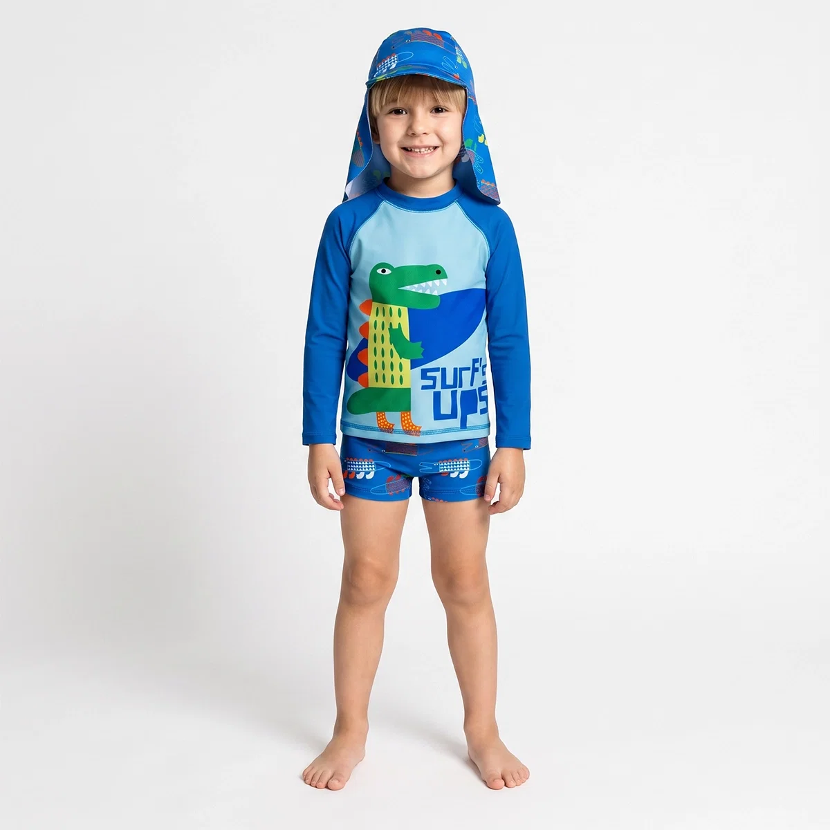 Kit Praia 3 Peças Kids Crocodilo Elastano Proteção Uv 50+ Tip Top