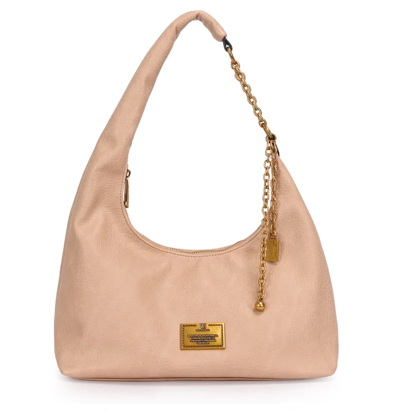 Bolsa Hobo Media Com Detalhe Corrente Com Pingentes