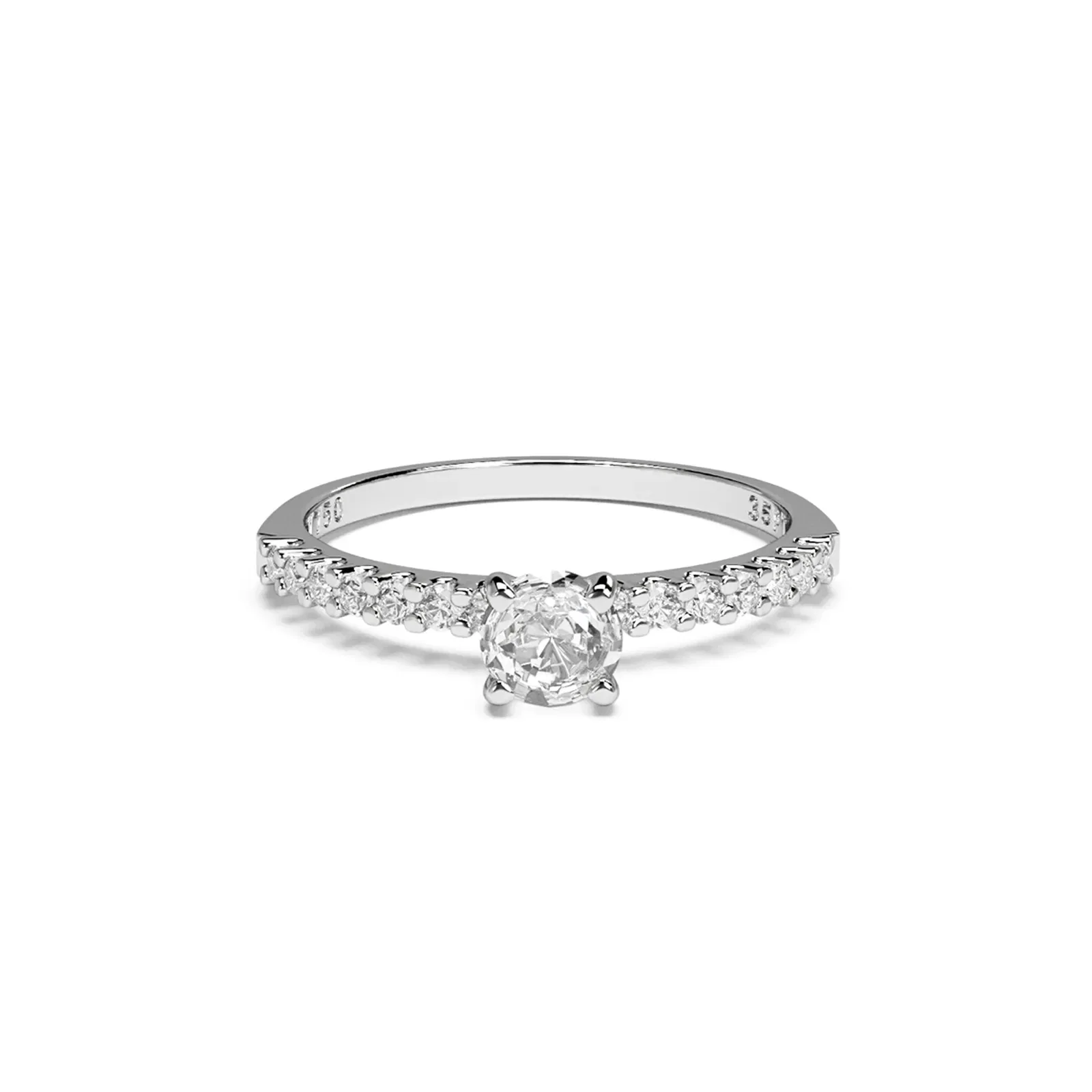 Anel Solitário Classic em Ouro Branco 18k com 0,56ct de Diamante — imagem 1
