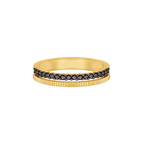 Anel Simetria em Ouro Amarelo 18k com Diamantes Negros — imagem 1
