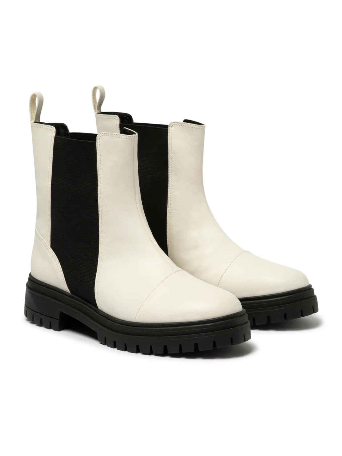 Bota Couro Chelsea Off White