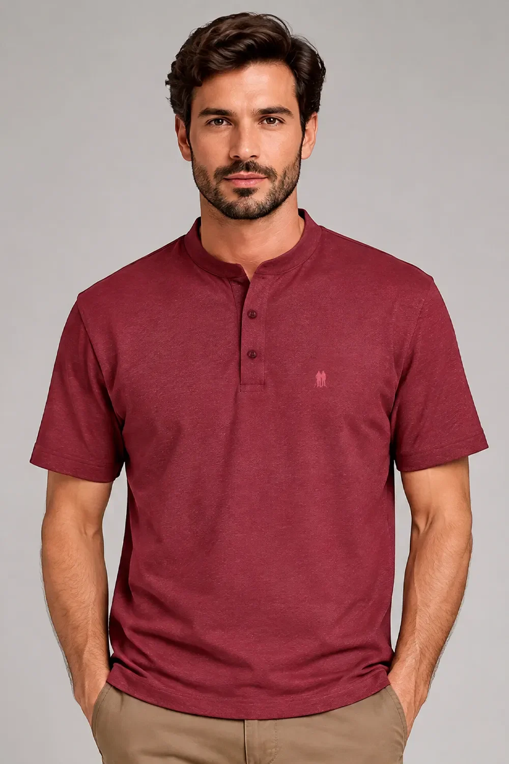 Polo Masculina Gola Portuguesa Polo Wear Vinho