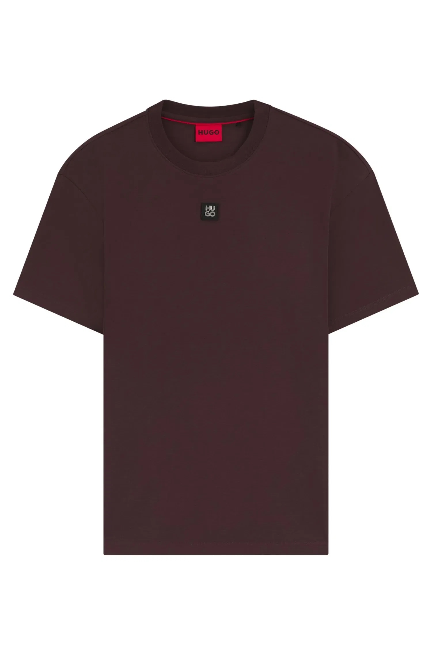 Camiseta Regular Fit De Algodão Entrelaçado Com Logo