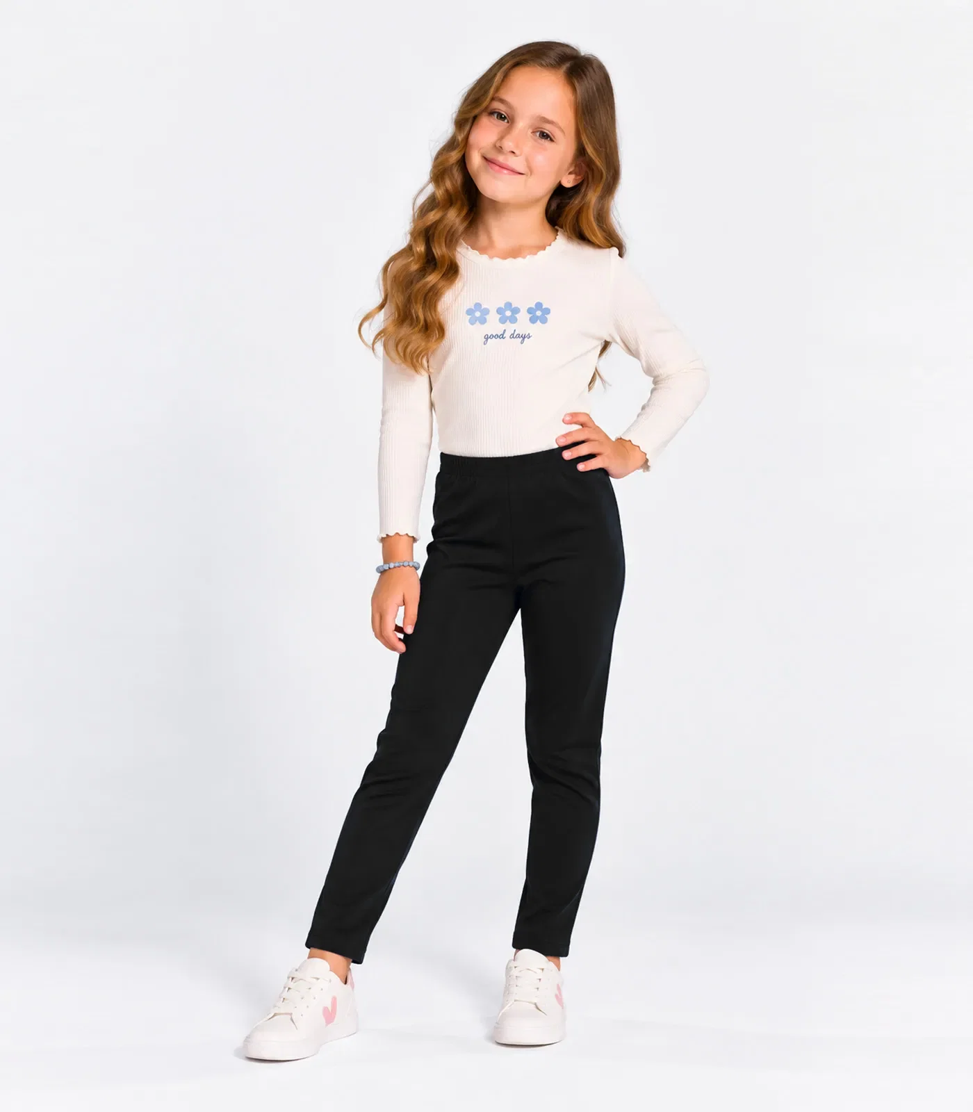 Legging Infantil em Malha Suplex Peluciada Select Preto — imagem 1