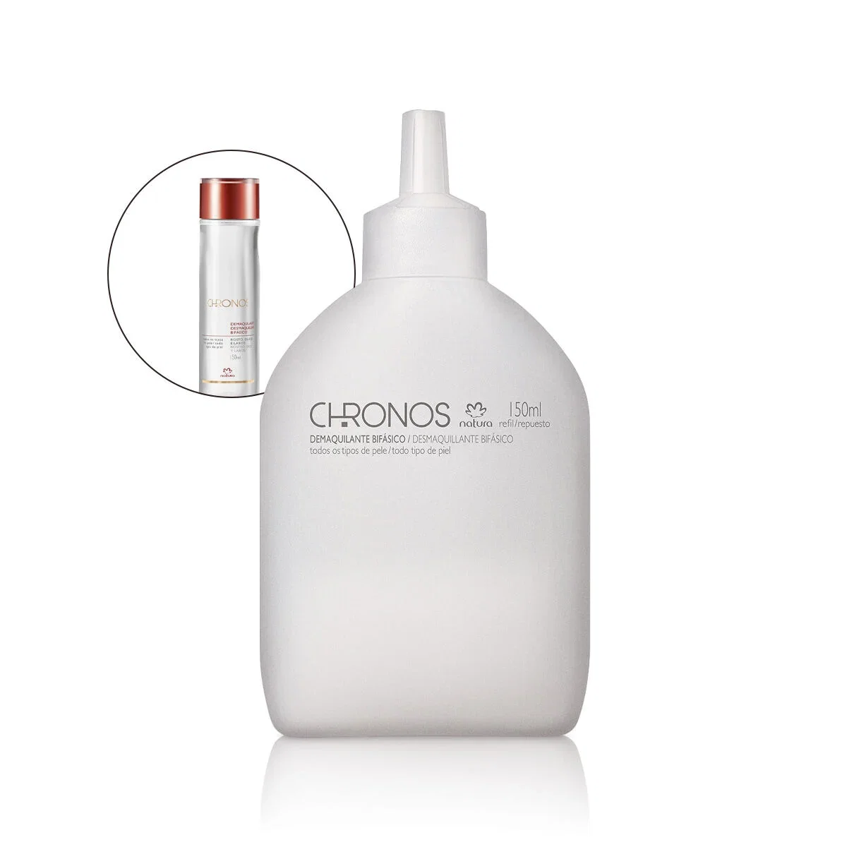 Refil Demaquilante Bifásico Chronos 150 ml — imagem 1