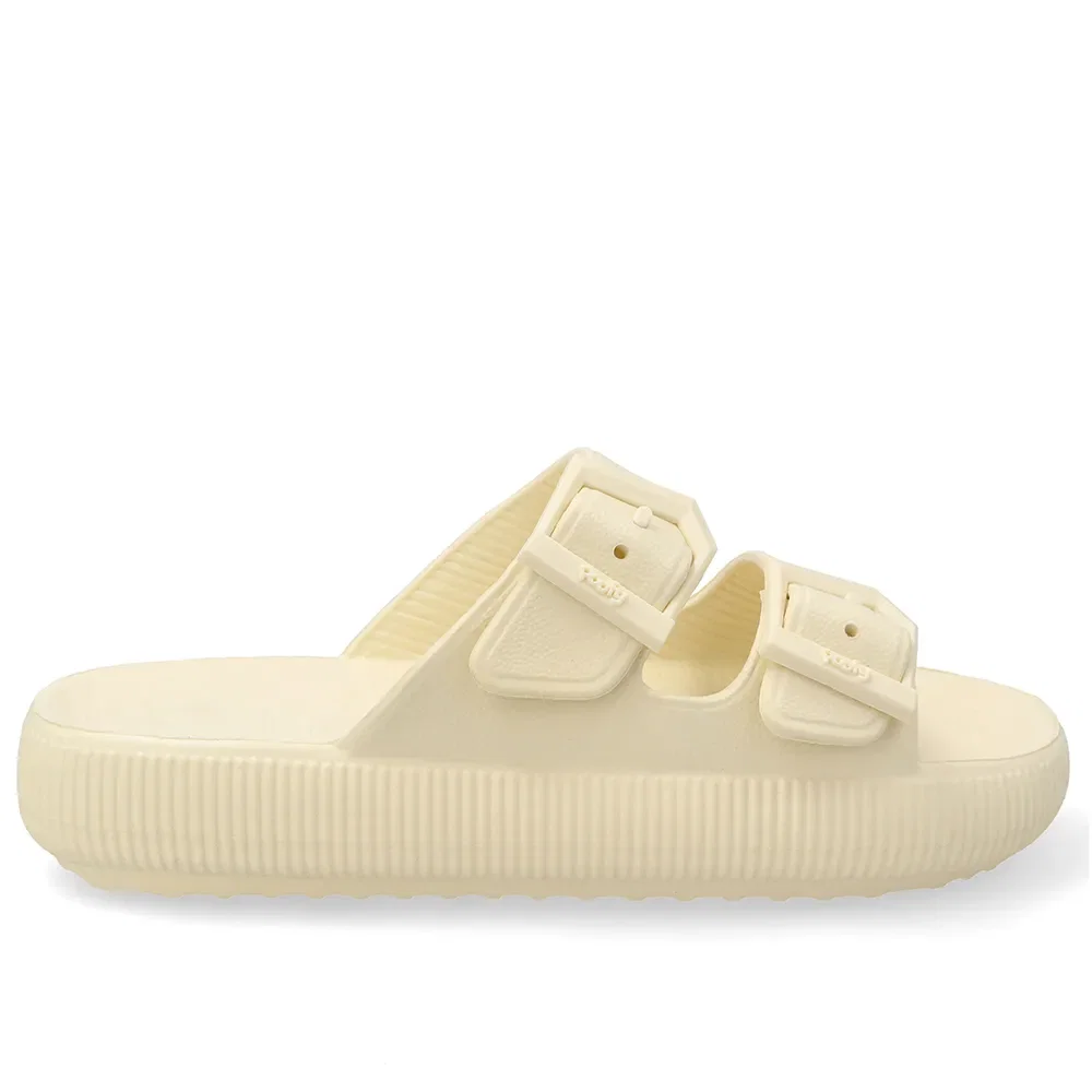 Slide Plataforma Poofy Amarelo Claro Eva Fivela — imagem 1