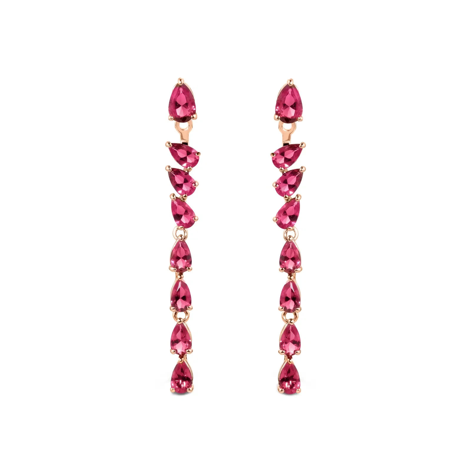 Brinco Life Velvet I em Liga Rosé com Banho de Ouro Rosé 18k e Pedras Vinho — imagem 1