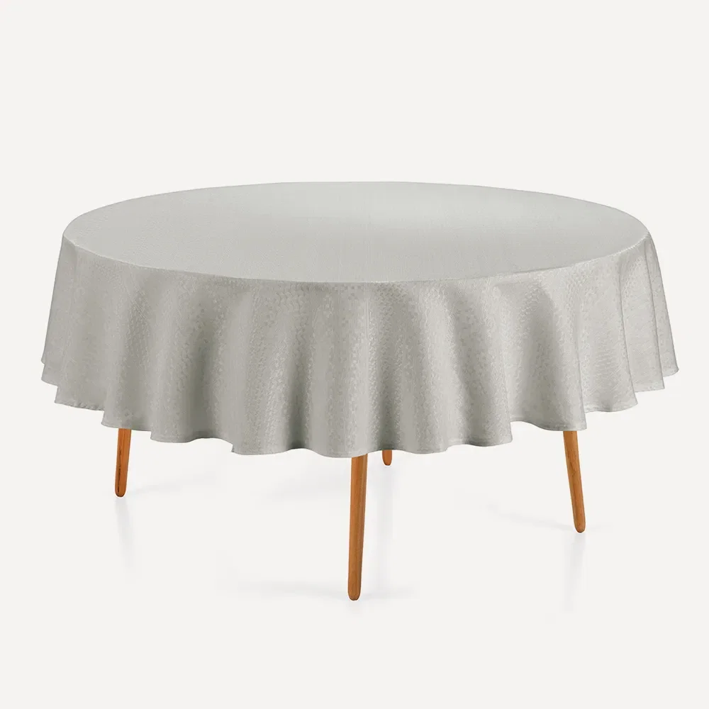 Toalha de Mesa Redonda 6 Lugares Artemis Cinza — imagem 1