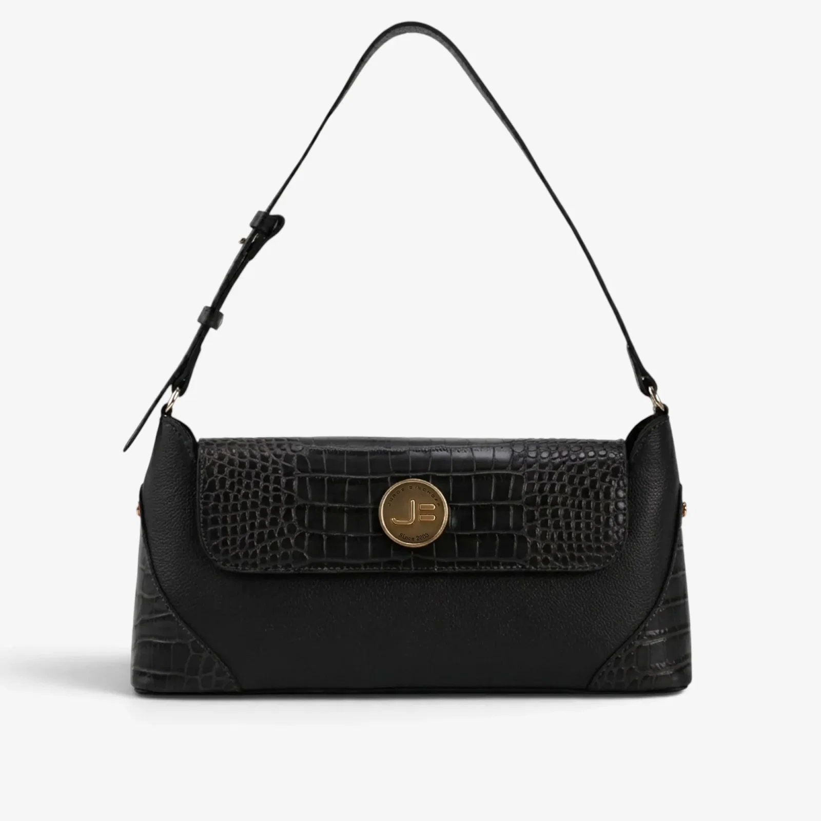Bolsa Baguete Preto Couro