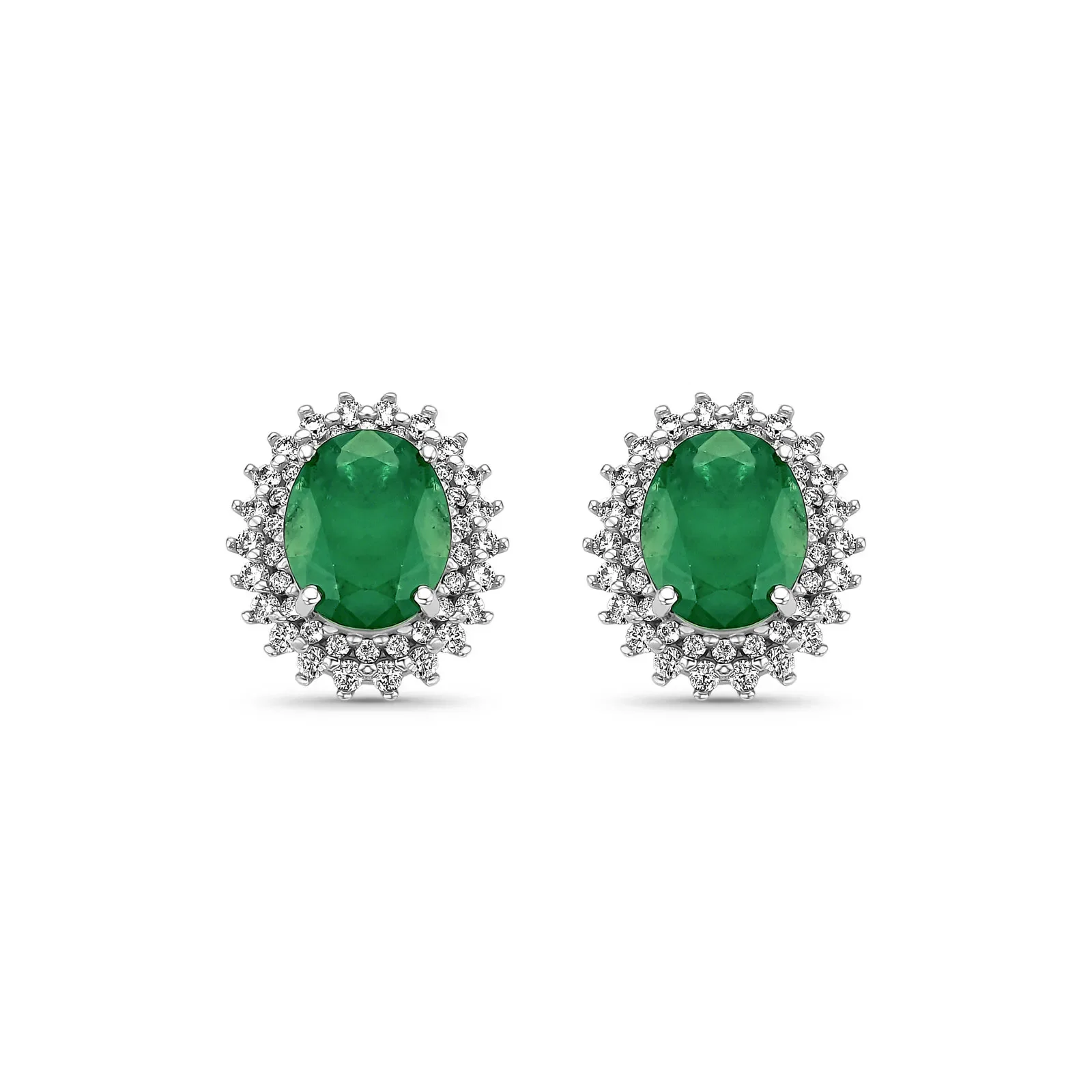 Brinco Classic em Ouro Branco 18k com Esmeralda e Diamantes 0,96 ct — imagem 1
