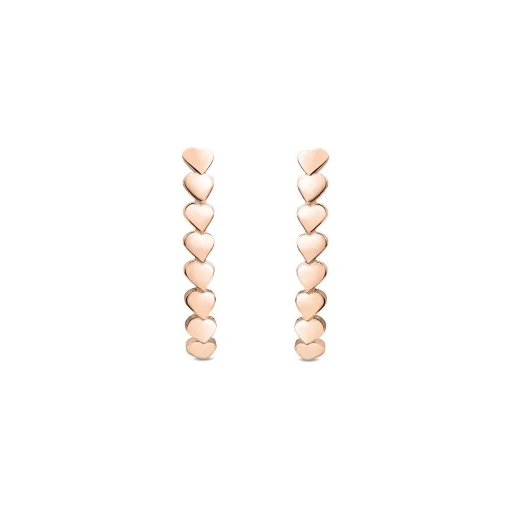 Brinco Ear Hook Life Love em Liga Rosé com Banho de Ouro Rosé 18k — imagem 1