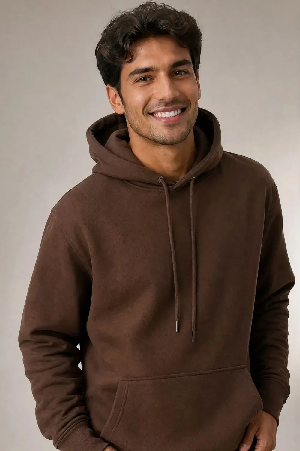 Blusa Moletom Canguru Confortável Polo Wear Marrom