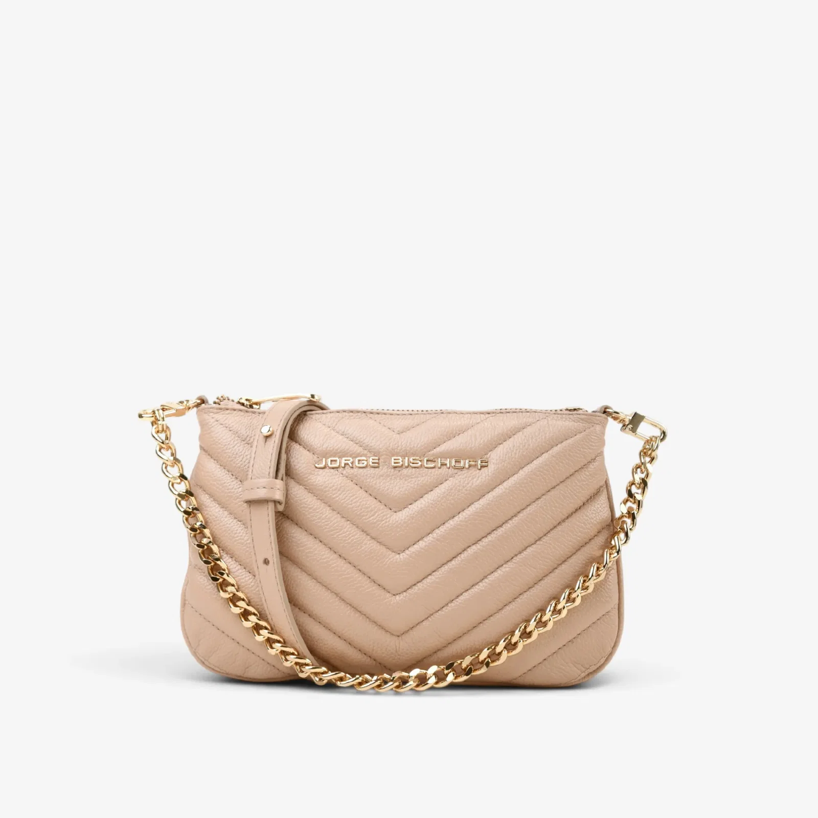 Bolsa Transversal Nude Areia Couro Matelassê — imagem 1