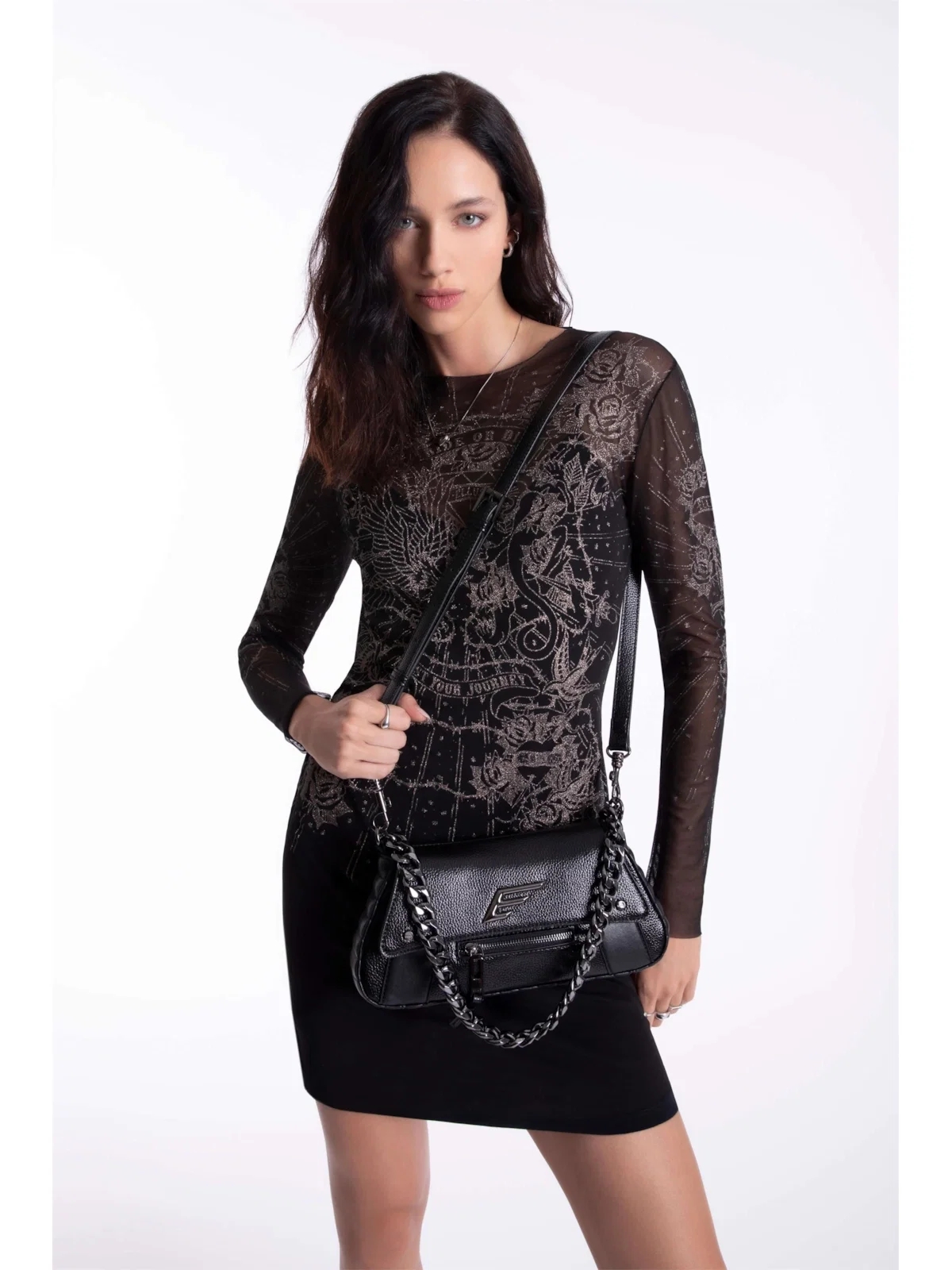 Vestido Ellus Dress Tattoo Old School Preto
