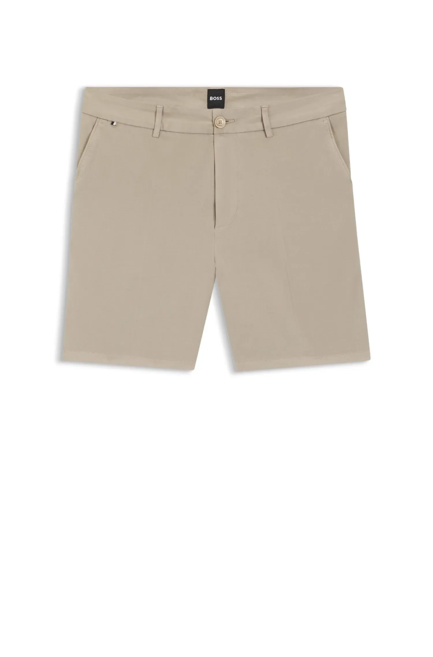 Shorts Em Sarja De Algodão Elástico